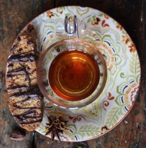 Cup of tea and biscotti