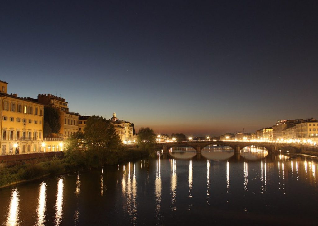 Arno River at night Florence Italy Carol Ketelson Delectable Destinations Culinary Tours